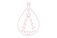Christmas Tree Wooden Ornament Laser Cut Product Image 2