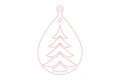 Christmas Tree Ornament Laser Cut Product Image 2