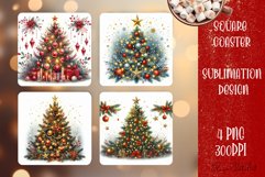 Christmas tree Sublimation Coaster Design Product Image 1