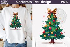 Christmas Tree Clipart | Christmas Tree Bow Sublimation Product Image 1