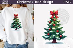 Christmas Tree Clipart | Christmas Tree Bow Sublimation Product Image 1