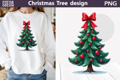 Christmas Tree Clipart | Christmas Tree Bow Sublimation Product Image 1