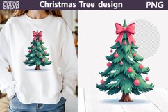 Christmas Tree Clipart | Christmas Tree Bow Sublimation Product Image 1