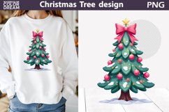 Christmas Tree Clipart | Christmas Tree Bow Sublimation Product Image 1