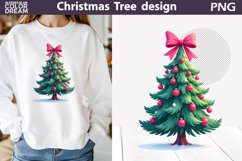 Christmas Tree Clipart | Christmas Tree Bow Sublimation Product Image 1