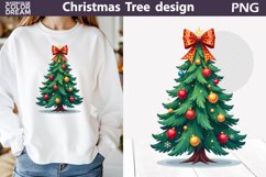 Christmas Tree Clipart | Christmas Tree Bow Sublimation Product Image 1