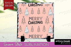 Christmas Trees Xmas Slate PNG Christmas Square Slate Product Image 1