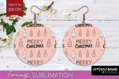 Christmas Trees Xmas Round Earrings Christmas PNG Product Image 1