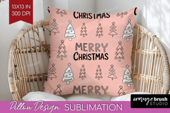 Christmas Trees Xmas Pillow Sublimation Christmas Pillow PNG Product Image 1