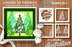 Papercut 3D Christmas Tree Decoration Layered Template Product Image 1
