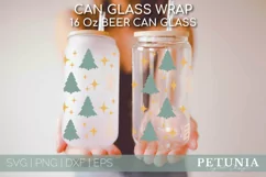 CHRISTMAS CAN GLASS BEING USED AS A CHRISTMAS BEER CAN GLASS WRAP PRINT