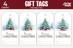 christmas trees gift tags