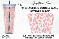 Xmas Trees No Gap Starbucks 24oz Acrylic Tumbler Cup SVG Product Image 1