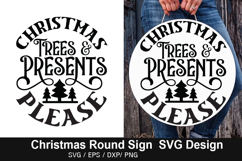 Christmas Trees &amp; SVG - Christmas Round Sign Design Product Image 1