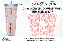 Christmas Trees Starbucks 24oz Acrylic Tumbler Cup SVG File Product Image 1