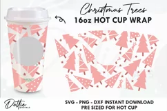 Xmas Trees Starbucks Hot Cup Wrap SVG Vector 16oz Product Image 1