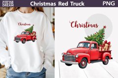 Vintage Red Truck Clipart | Christmas Truck Sublimation Product Image 1