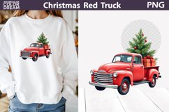 Vintage Red Truck Clipart | Christmas Truck Sublimation Product Image 1