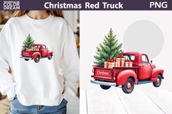 Vintage Red Truck Clipart | Christmas Truck Sublimation Product Image 1