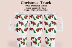 christmas truck 40oz quencher tumbler sublimation full wrap high resolution transparant background