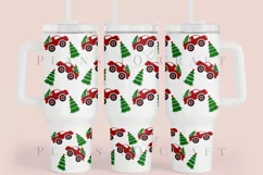 christmas truck 40oz quencher tumbler sublimation full wrap high resolution transparant background