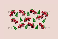 christmas truck and christmas tree starbucks 16oz hot cup wrap svg presized template for tumbler grande