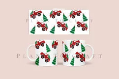 christmas truck coffee mug glass wrap svg 11oz 15oz mug svg presized for 11oz 15oz glass ready to cut and sublimation files