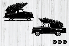 Christmas Truck SVG, Christmas Tree SVG, Vintage Truck SVG Product Image 1