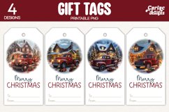 christmas truck gift tags
