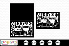 Christmas truck greeting card