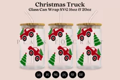 christmas truck libbey beer glass can wrap svg presized template for 16oz and 20oz glass