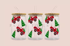 christmas truck libbey beer glass can wrap svg presized template for 16oz and 20oz glass