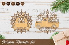Truck and Mandala, Layered Christmas Tree Ornament Set Product Image 1