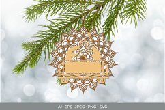 Truck and Mandala, Layered Christmas Tree Ornament Set Product Image 2