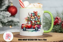 Christmas Mug Wrap For 11 oz and 15 oz, 3d Mug, Christmas Deer Png