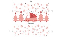 christmas truck pinkmas 40oz quencher tumbler sublimation full wrap high resolution transparant background