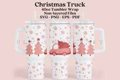 christmas truck pinkmas 40oz quencher tumbler sublimation full wrap high resolution transparant background