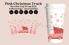 christmas truck pinkmas starbucks 16oz hot cup tumbler wrap svg presized template for tumbler grande suitable for cricut and silhouette
