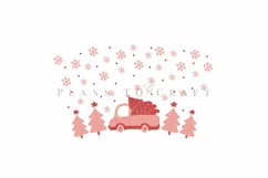 christmas truck pinkmas starbucks 24oz cold cup wrap svg presized template for tumbler venti suitable for cricut and silhouette