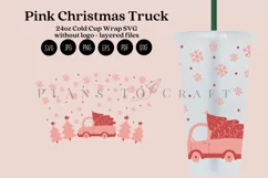 christmas truck pinkmas starbucks 24oz cold cup wrap svg presized template for tumbler venti suitable for cricut and silhouette
