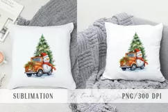 Christmas truck with snowman and Christmas tree- 3 png files Product Image 3