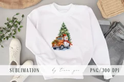 Christmas truck with snowman and Christmas tree- 3 png files Product Image 4