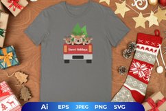 Sweet Holidays Text, Reindeers & Tree on A Truck Sublimation Product Image 1