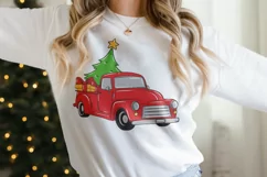Christmas truck sublimation design PNG