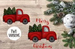 Merry Christmas Truck Stamp T Shirt Sublimation PNG Product Image 2