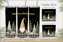 Christmas Tumbler gnomes| Wrap Tumbler Merry Christmas png Product Image 1