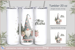 Christmas Tumbler gnome| white Wrap Tumbler Merry Christmas Product Image 1