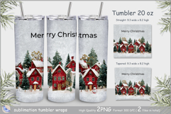 Merry Christmas Tumbler village|Christmas houses Wrap Tumble Product Image 1
