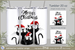 Christmas Tumbler black cats|Wrap Tumbler Merry Christmas Product Image 1