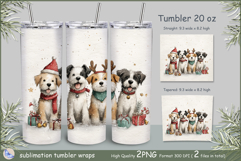 Merry Christmas Tumbler|Christmas puppies Wrap Tumbler|dogs Product Image 1